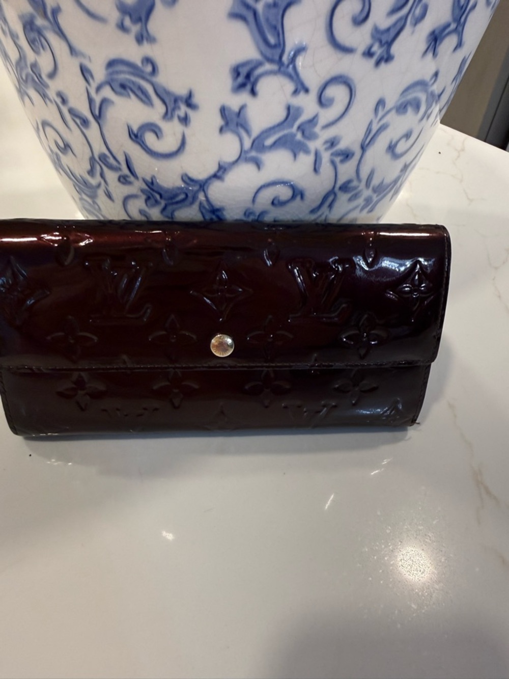 Louis Vuitton Vernis Long Wallet in amarante